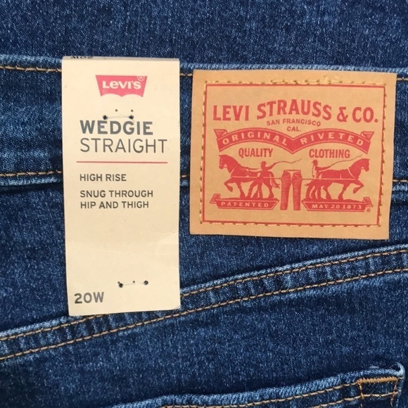 Levi’s “Wedgie Straight” High Rise NWT Medium Wash Ankle Jeans size 20W - Picture 5 of 13
